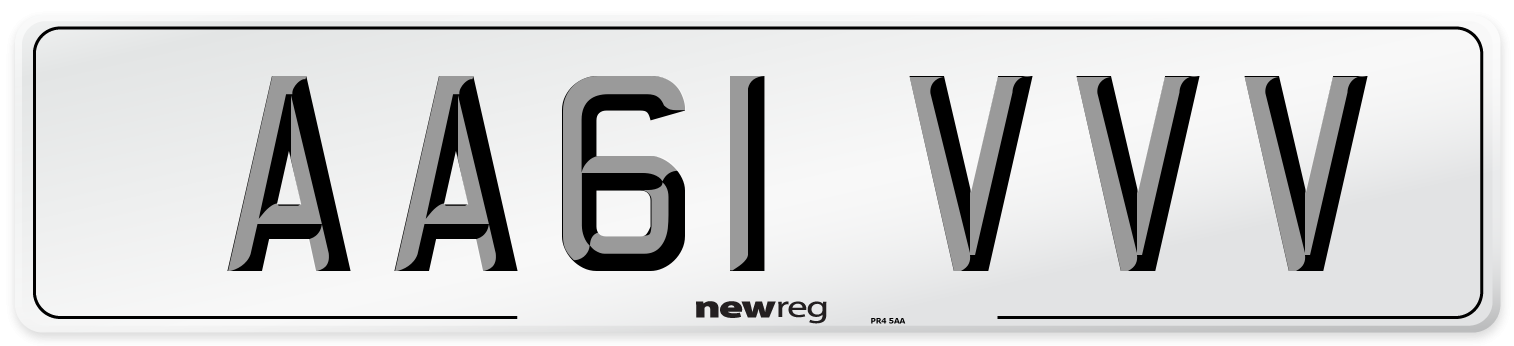 AA61 VVV Number Plate from New Reg